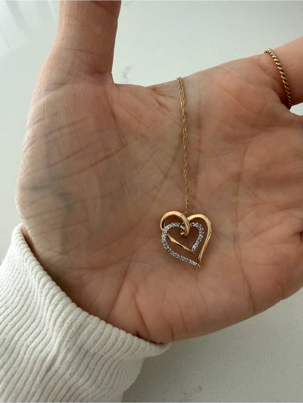 Kay Jewelers 10K Gold Two-Tone Heart Necklace